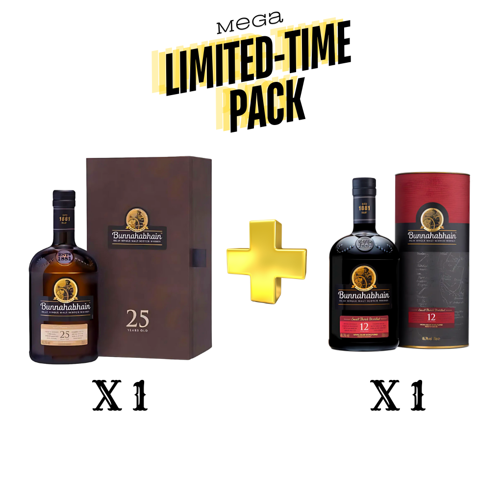 Limited-Time Pack: Bunnahabhain 25 Years Old 70cl X 1 and 12 Years Old 70cl X 1 Bottle